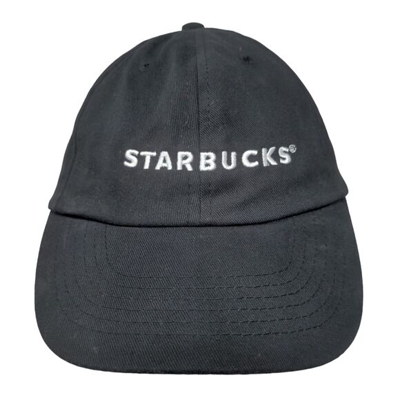Starbucks Strapback Hat Black One Size Embroidered Employee Uniform - Picture 1 of 7